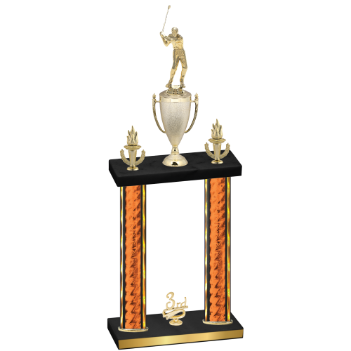 Double Orange Glacier Third Place Golf Trophy