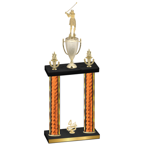 Double Orange Glacier Fourth Place Golf Trophy