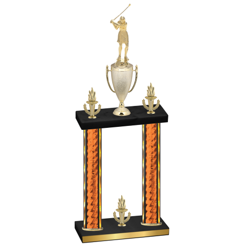 Double Orange Glacier Victory Golf Trophy