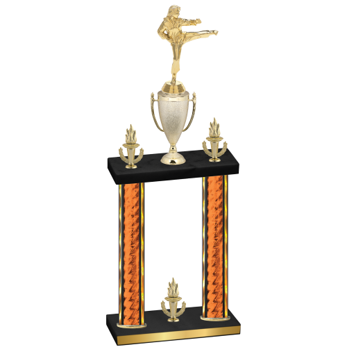 Double Orange Glacier Victory Karate Trophy