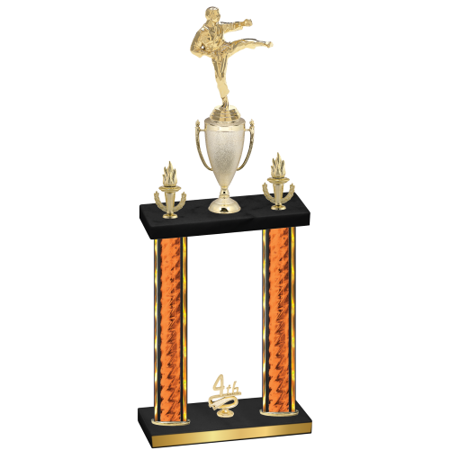 Double Orange Glacier Fourth Place Karate Trophy