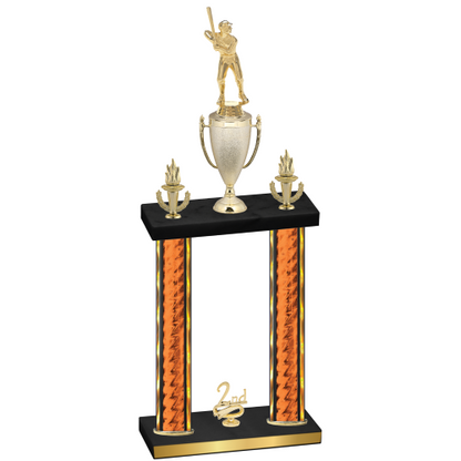 Double Orange Glacier Second Place Baseball Trophy