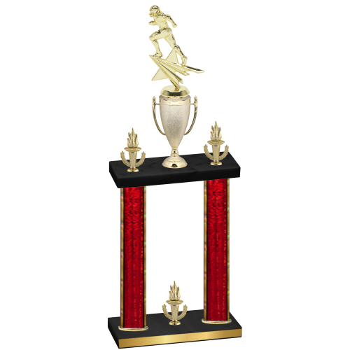 Double Red Glacier Victory Football Trophy