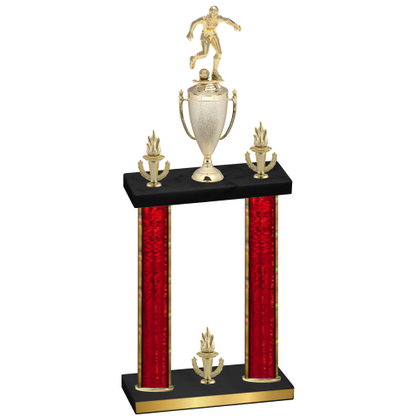 Double Red Glacier Victory Soccer Trophy