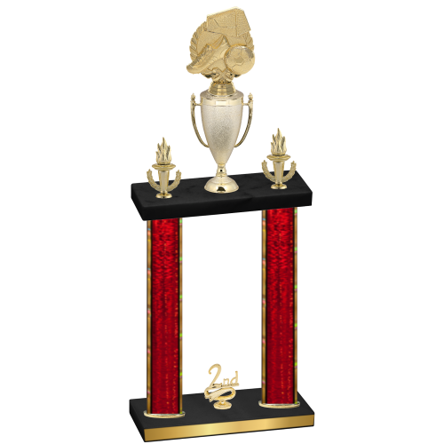 Double Red Glacier Second Place Soccer Trophy