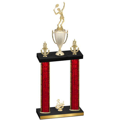 Double Red Glacier Third Place Tennis Trophy