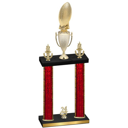 Double Red Glacier Year Football Trophy