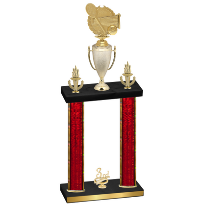Double Red Glacier Third Place Tennis Trophy