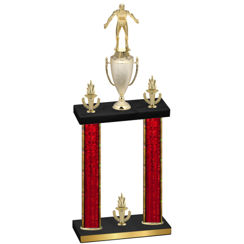 Double Red Glacier Victory Wrestling Trophy