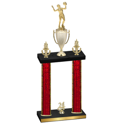 Double Red Glacier Year Volleyball Trophy