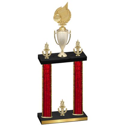 Double Red Glacier Victory Volleyball Trophy