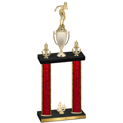 Double Red Glacier Fourth Place Tennis Trophy