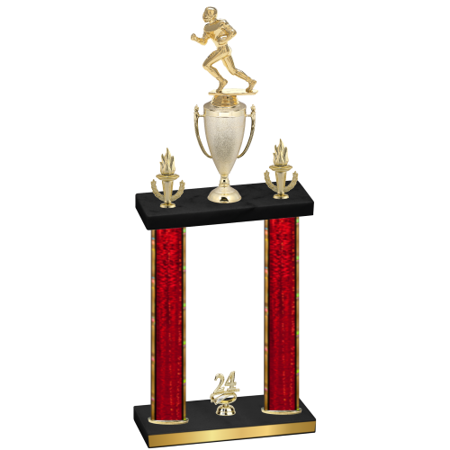 Double Red Glacier Year Football Trophy