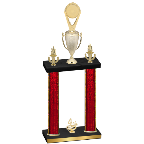 Double Red Glacier Fourth Place Insert Trophy
