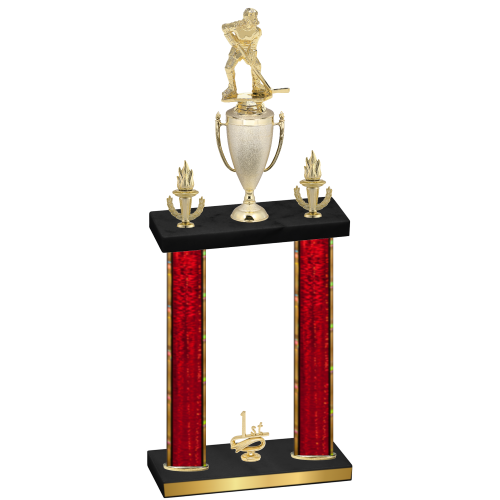Double Red Glacier First Place Hockey Trophy