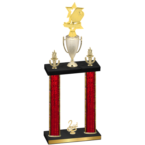 Double Red Glacier Second Place Pickleball Trophy