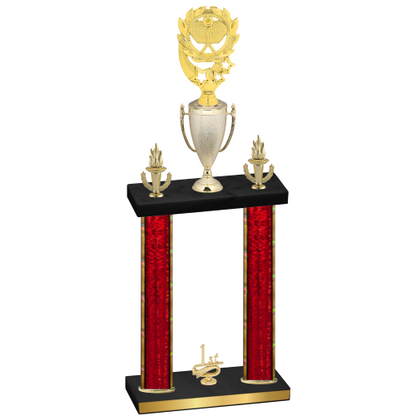 Double Red Glacier First Place Pickleball Trophy