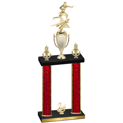 Double Red Glacier Second Place Flag Football Trophy
