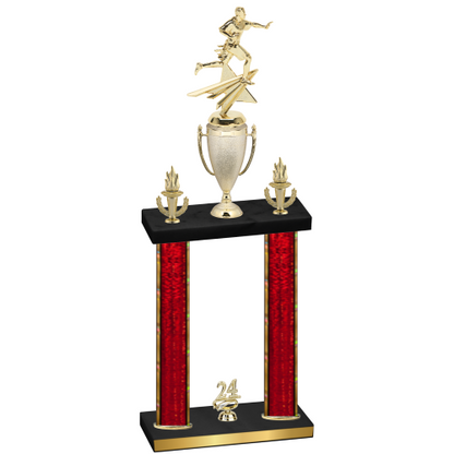 Double Red Glacier Year Flag Football Trophy