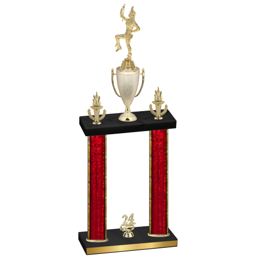 Double Red Glacier Year Majorette Trophy