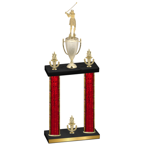 Double Red Glacier Victory Golf Trophy
