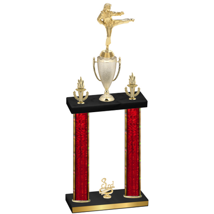 Double Red Glacier Third Place Karate Trophy