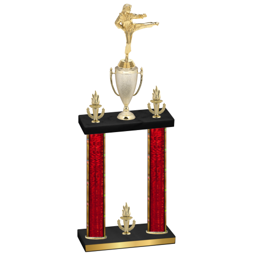 Double Red Glacier Victory Karate Trophy