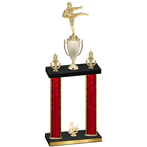 Double Red Glacier Third Place Karate Trophy