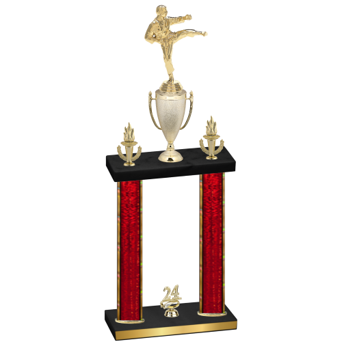 Double Red Glacier Year Karate Trophy