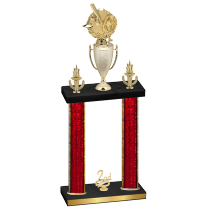 Double Red Glacier Second Place Baseball Trophy