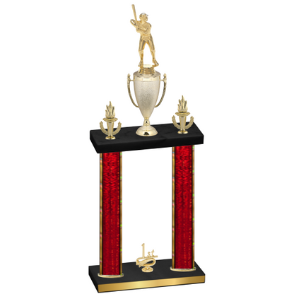 Double Red Glacier First Place Baseball Trophy