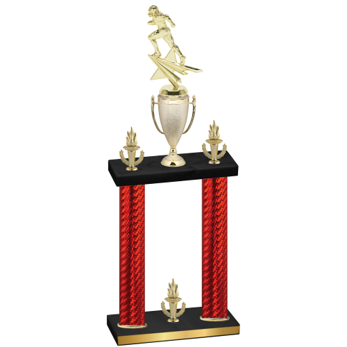 Double Red Carbon Fiber Victory Football Trophy