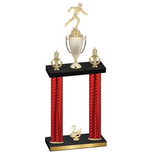 Double Red Carbon Fiber Second Place Running Trophy