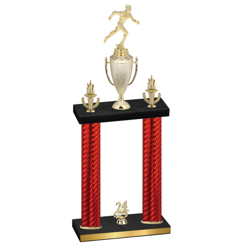Double Red Carbon Fiber Year Running Trophy