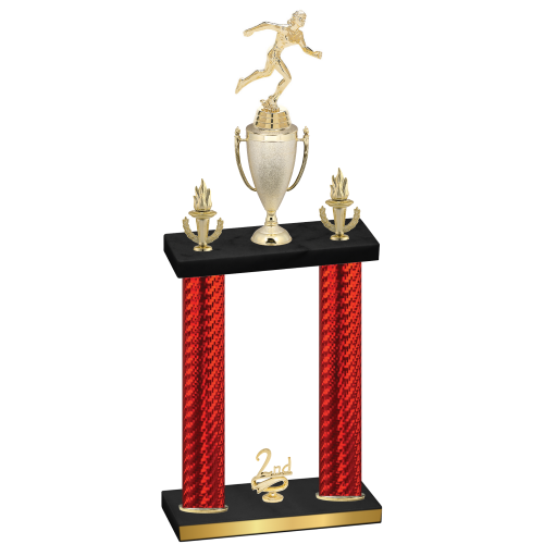 Double Red Carbon Fiber Second Place Running Trophy
