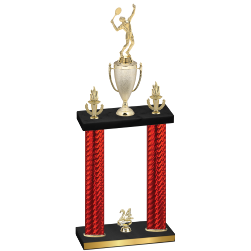 Double Red Carbon Fiber Year Tennis Trophy