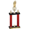 Double Red Carbon Fiber First Place Football Trophy