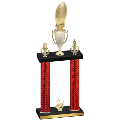 Double Red Carbon Fiber Second Place Football Trophy