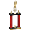 Double Red Carbon Fiber Fourth Place Football Trophy