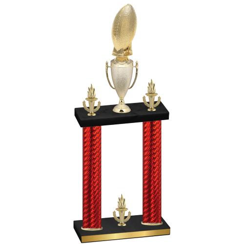 Double Red Carbon Fiber Victory Football Trophy
