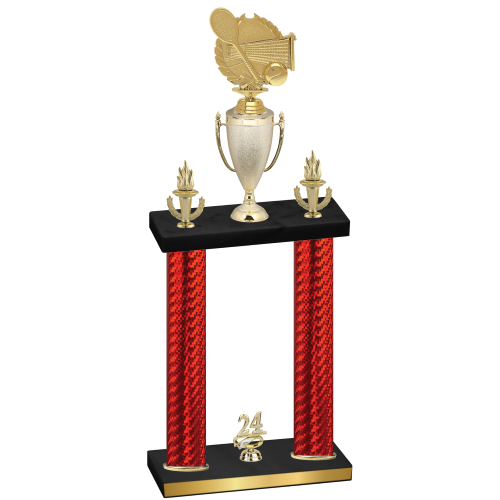 Double Red Carbon Fiber Year Tennis Trophy