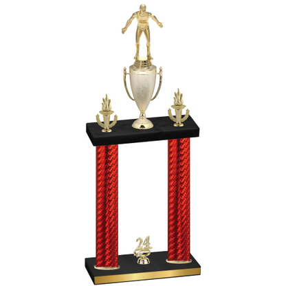 Double Red Carbon Fiber Year Wrestling Trophy