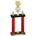 Double Red Carbon Fiber Third Place Bowling Trophy