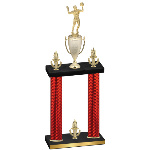 Double Red Carbon Fiber Victory Volleyball Trophy