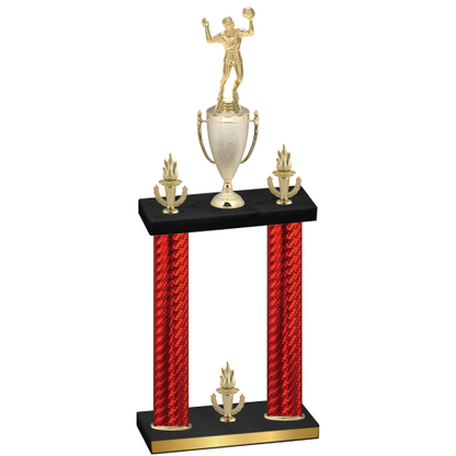 Double Red Carbon Fiber Victory Volleyball Trophy