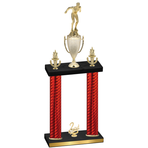 Double Red Carbon Fiber Second Place Swimming Trophy
