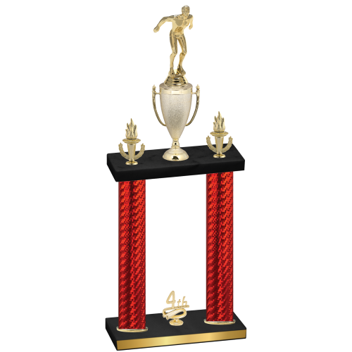 Double Red Carbon Fiber Fourth Place Swimming Trophy