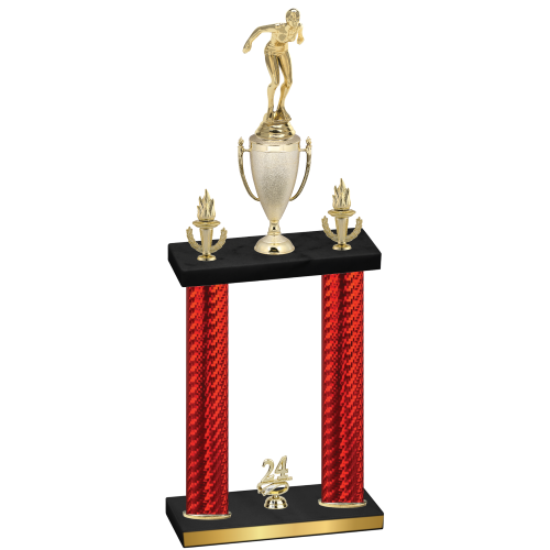 Double Red Carbon Fiber Year Tennis Trophy