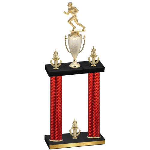 Double Red Carbon Fiber Victory Football Trophy
