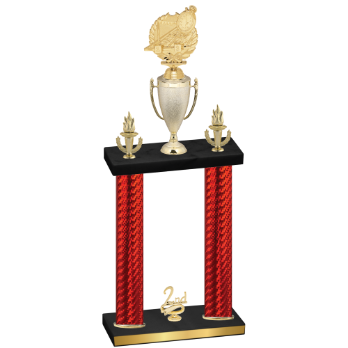 Double Red Carbon Fiber Second Place Swimming Trophy